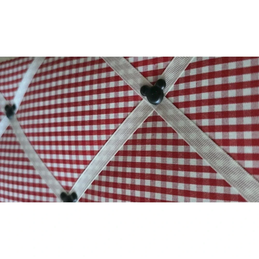 Mickey Mouse Red White Gingham Fabric Notice Memory Pin Memo Photo‎ Memory Board
